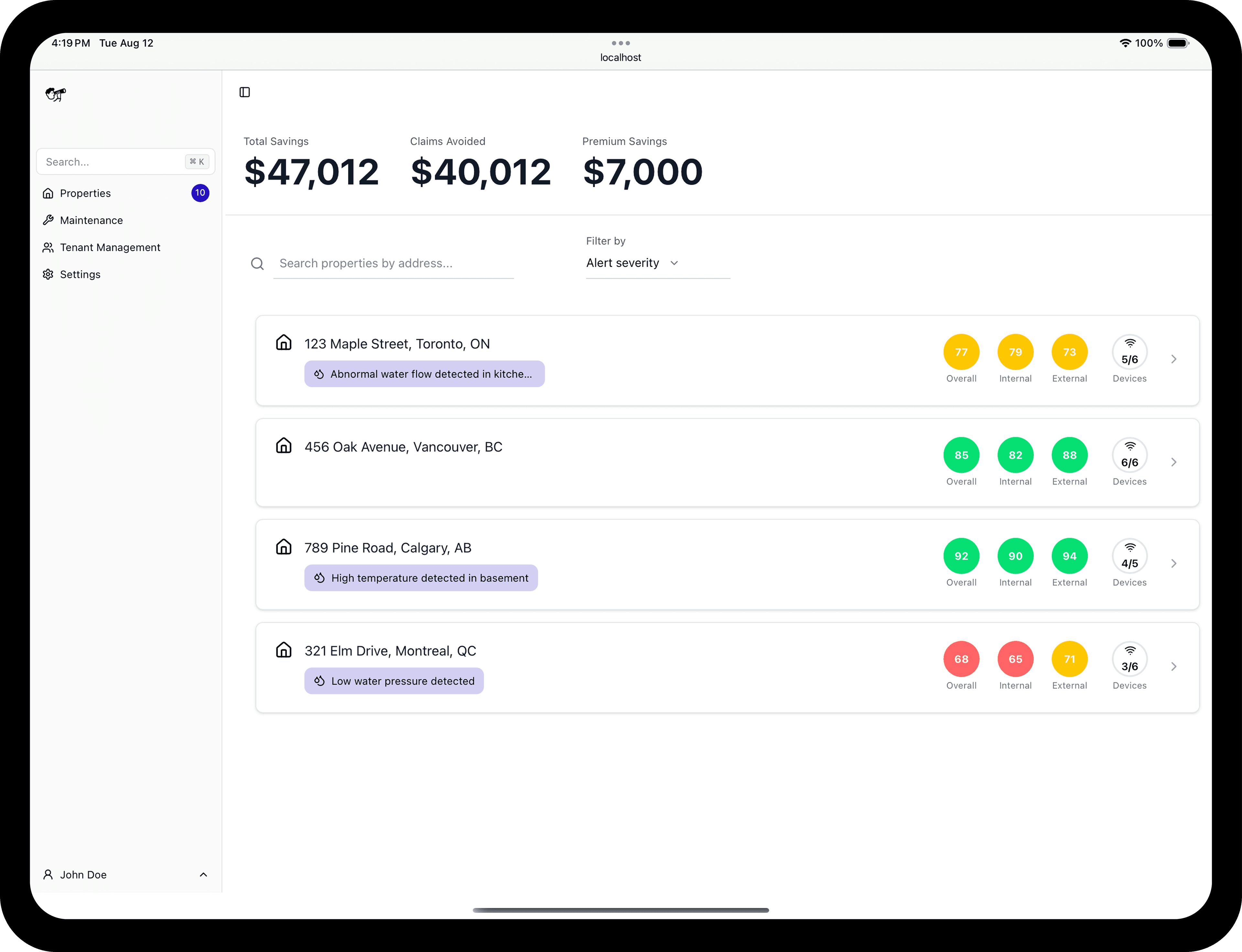 Senchi Web Dashboard